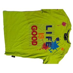 Swtch Mens T-Shirt XL Lime Green Graphic Print Rhinestone
